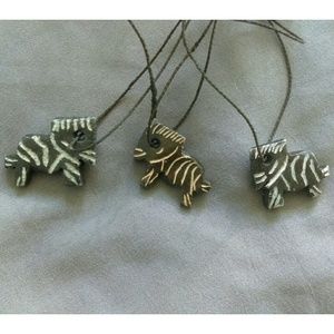 Zebra Necklace Engraved Stone